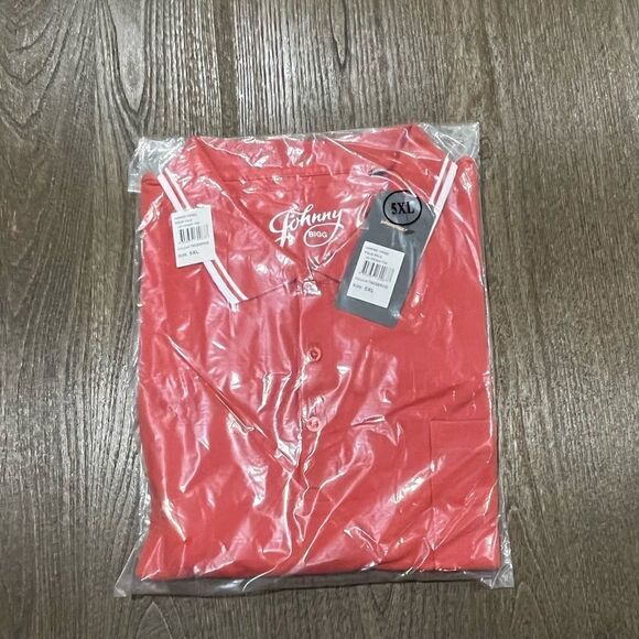 NWT Johnny Bigg Harper Tipped Pique Polo Shirt Tangerine - Size 5X - Picture 4 of 6